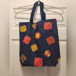 Handmade Blue Cotton Tote Bag